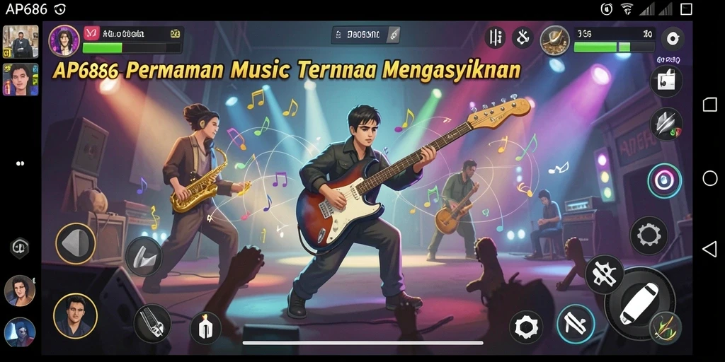 Tampilan gameplay AP686 yang menarik dengan nuansa musik yang mendalam.