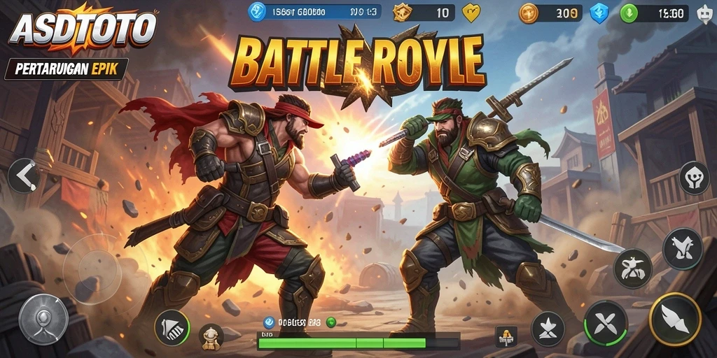 Gameplay ASDTOTO menampilkan aksi seru dan pertarungan strategis dalam Battle Royale.
