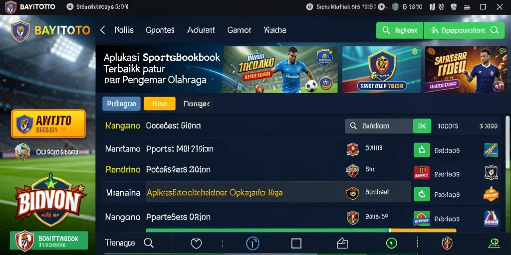 Tampilan screenshot utama BAYITOTO saat taruhan olahraga.