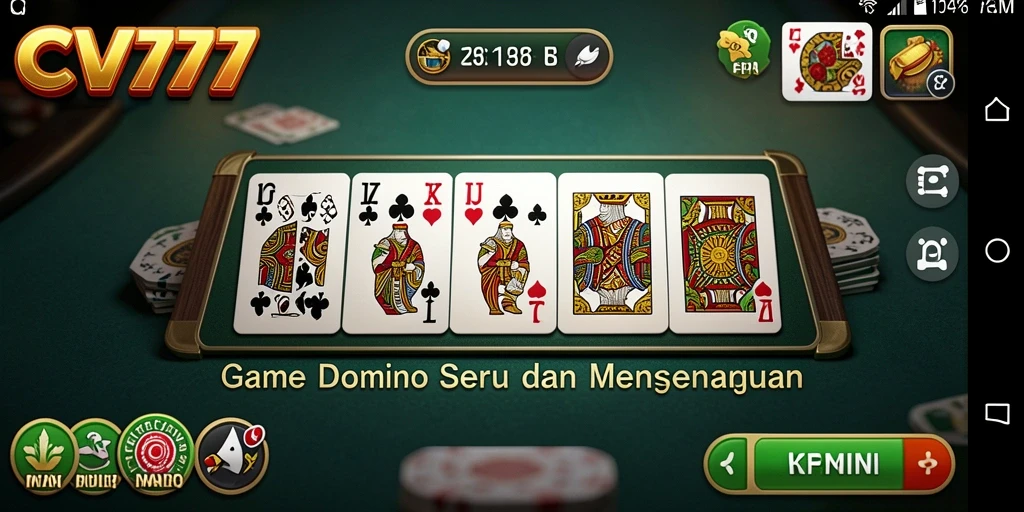Screenshot CV777 menampilkan gameplay seru dalam permainan Domino.