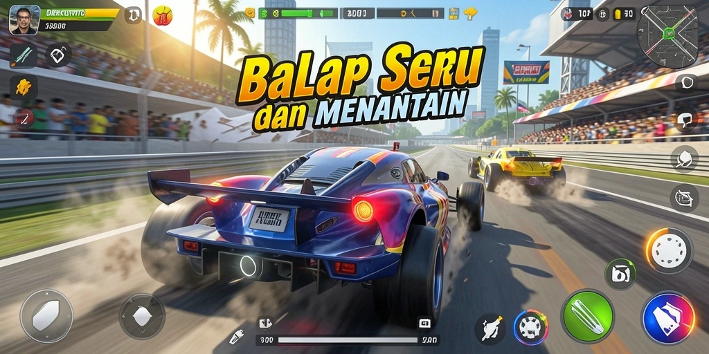 Tampilan screenshot dari gameplay balapan menegangkan di DIREKTURTOTO.