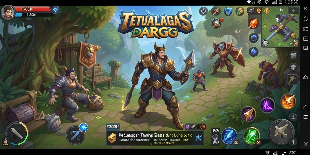 Screenshot F200M menampilkan pertarungan epik dalam gameplay ARPG.