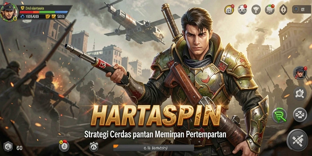 Tampilan gameplay HARTASPIN yang menegangkan dan strategis.