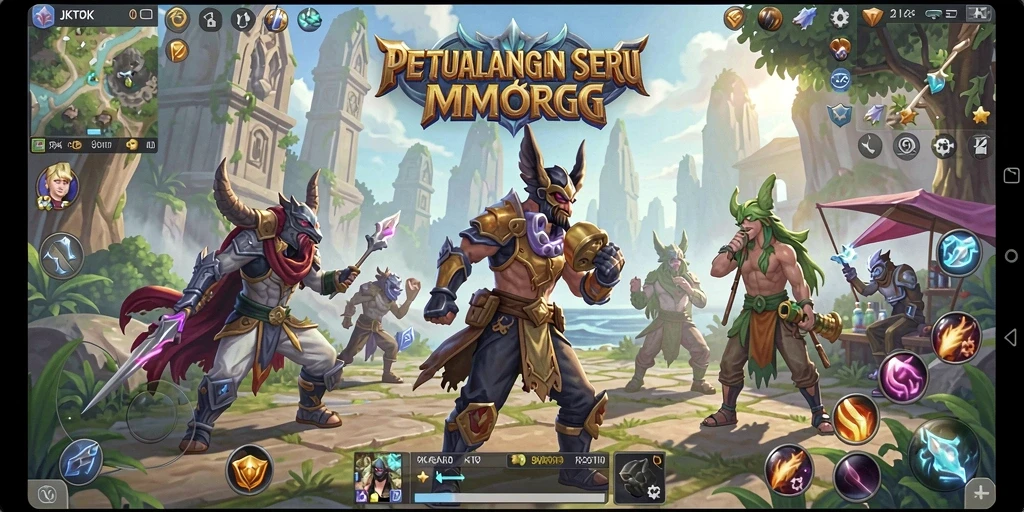 Tangkapan layar JKTOK menampilkan aksi pertempuran seru dalam game MMORPG.