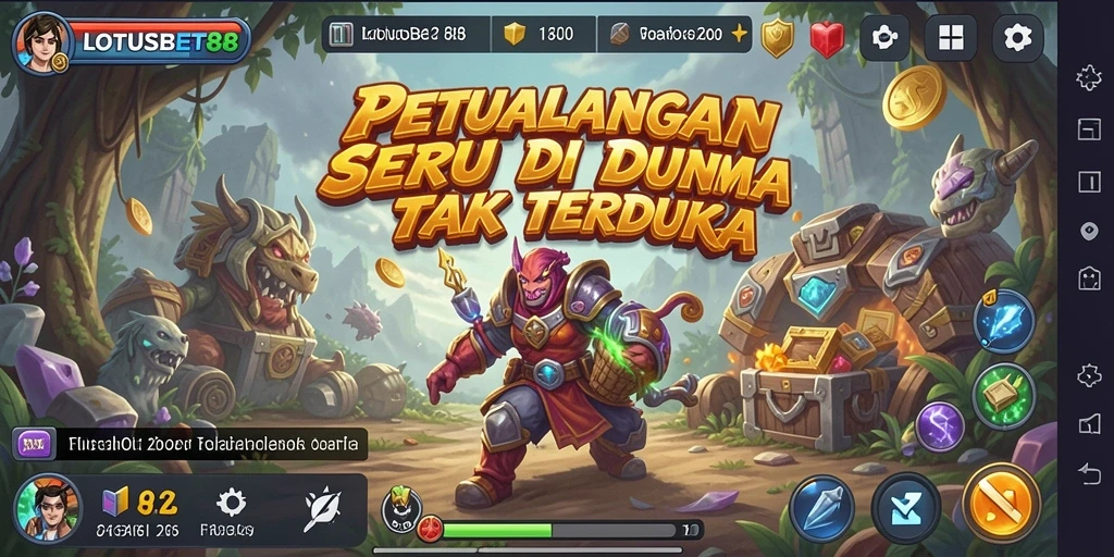 Screenshot utama LOTUSBET88 menampilkan gameplay seru di dunia petualangan.