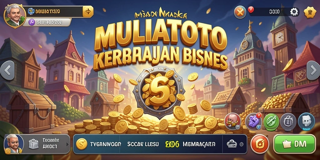 Screenshot gameplay MULIATOTO menampilkan pengelolaan bisnis yang seru.