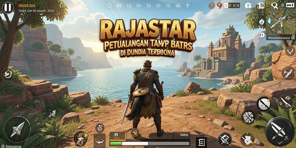 Tampilan gameplay RAJASTAR yang kaya akan eksplorasi dunia terbuka.