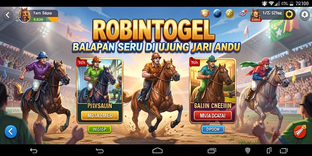 Gameplay seru dalam balapan Racing ROBINTOGEL yang menegangkan.