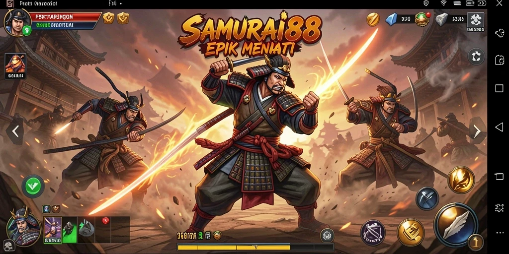 Tampilan aksi intens dalam game Fighting SAMURAI88.