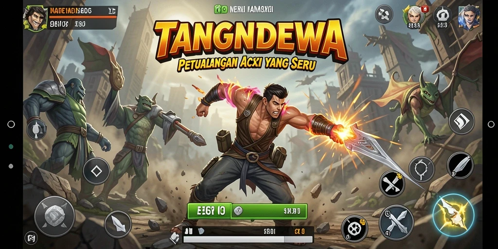 Screenshot gameplay TANGANDEWA dengan aksi pertarungan yang mendebarkan.