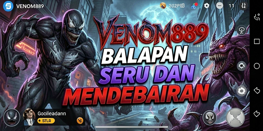 Tangkapan layar dari gameplay balap yang mendebarkan di VENOM889.