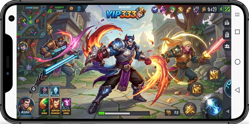 Screenshot gameplay VIP333 dengan pertarungan seru MOBA.