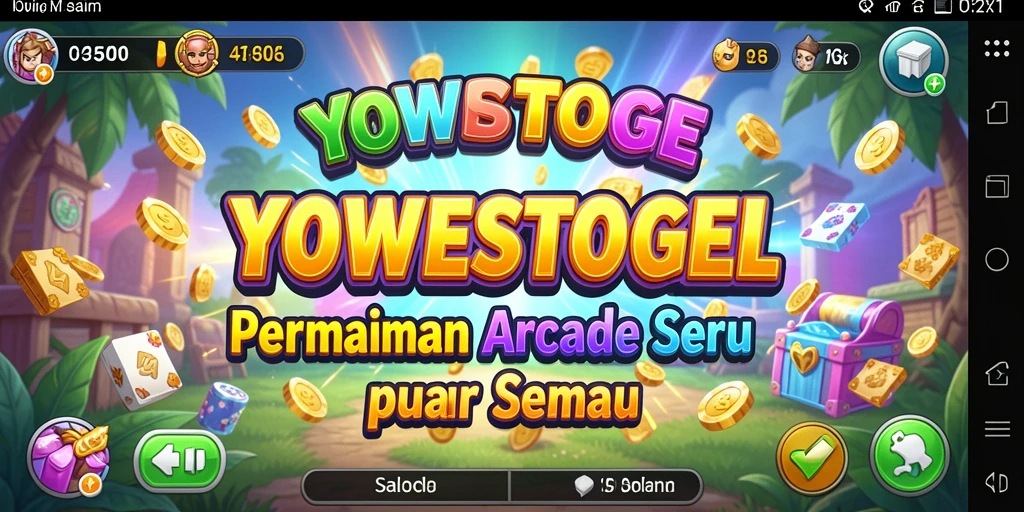 Tampilan gameplay seru YOWESTOGEL menampilkan aksi Arcade yang mendebarkan.